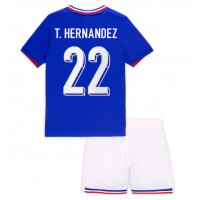 Camiseta Francia Theo Hernandez #22 Primera Equipación Replica Eurocopa 2024 para niños mangas cortas (+ Pantalones cortos)
